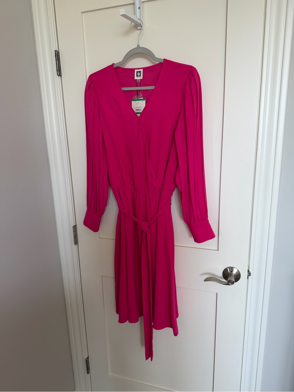 Anne Klein Fuchsia V-Neck Wrap Dress
